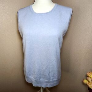 Brooks Brothers light blue Italian cashmere Sleeveless sweater Size L